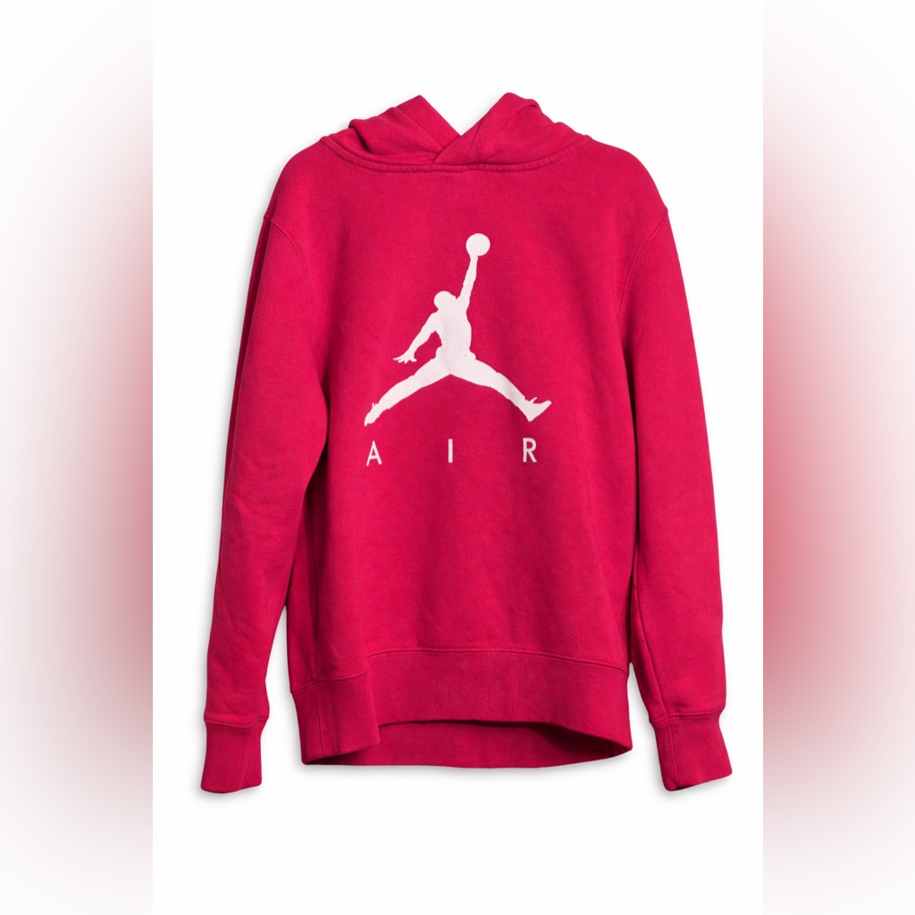 Jordan Red Hoodie Jumpman Logo Sweatshirt Pullover Athletic Youth M